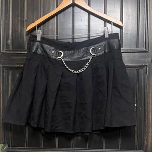 Royal Bones Black Skater Skirt with Chain Detail
